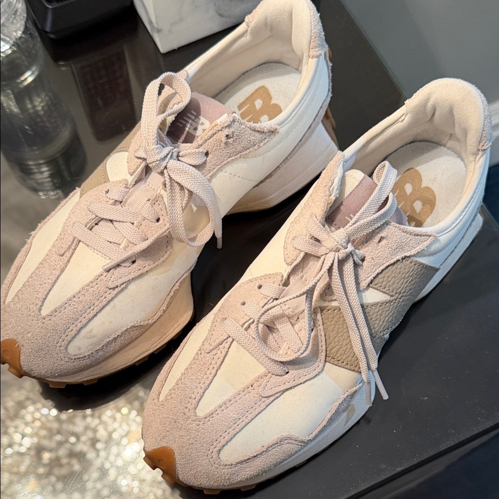 New Balance Women's Beige and Cream Sneakers